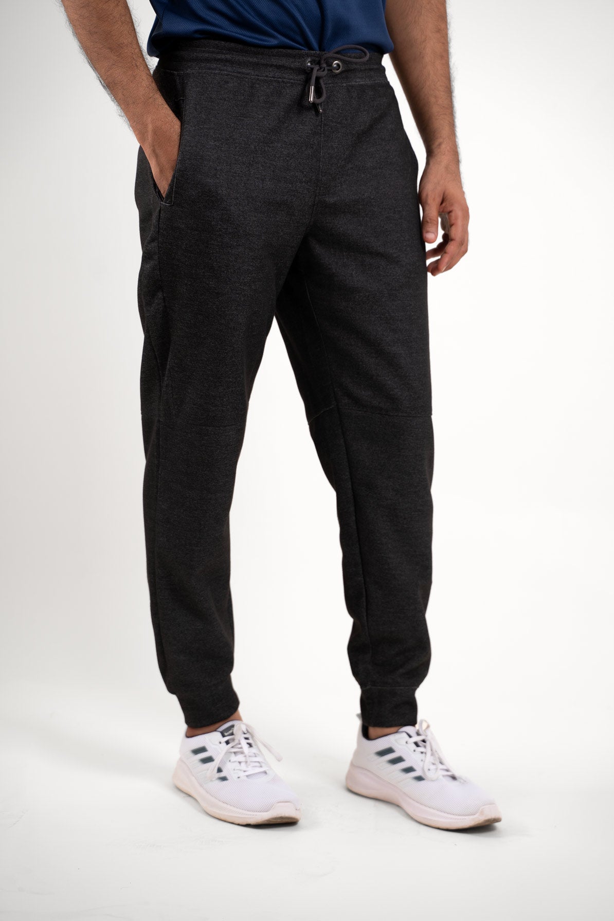 Overall view of the black joggers, highlighting their suitability for various activities and occasions