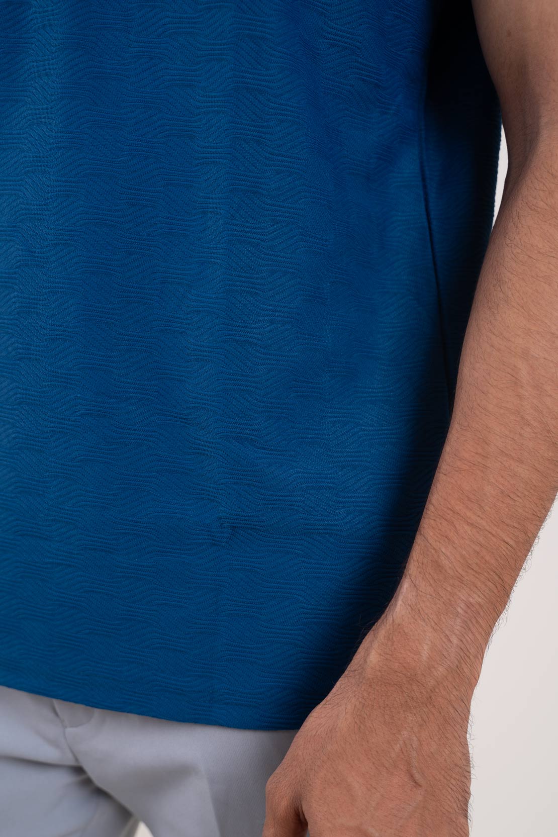 Closeup view of textured tshirt